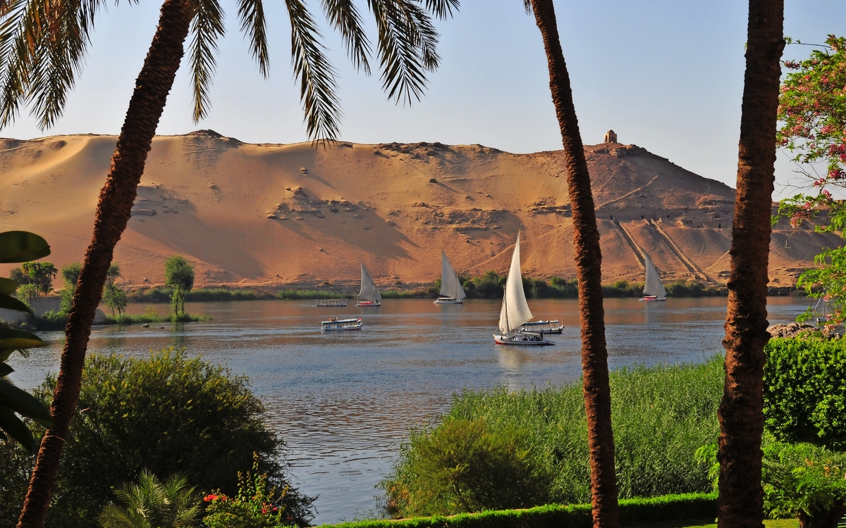 der Nil in Assuan, Ägypten