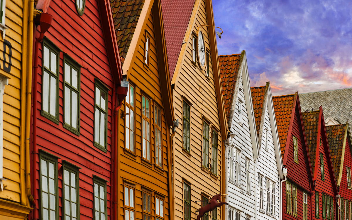 Bryggen Straße in Bergen - Norwegen