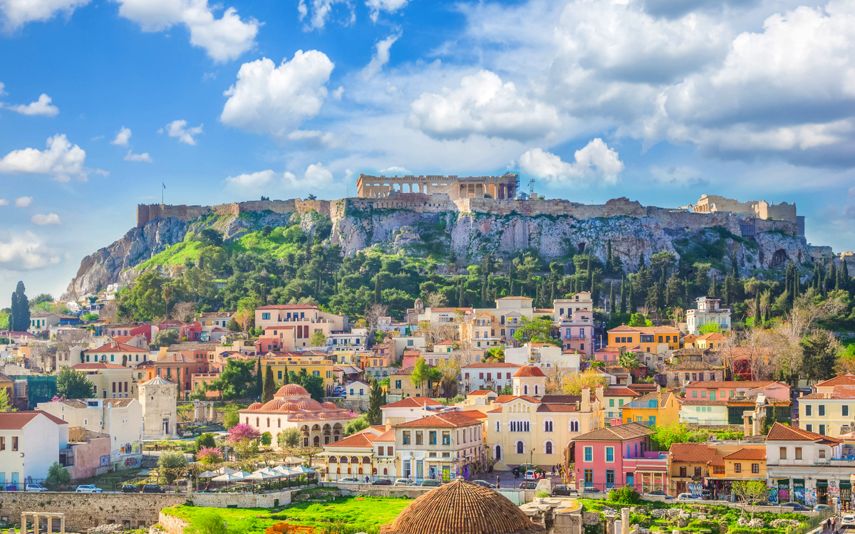 Skyline von Athen mit Akropolis-Hügel