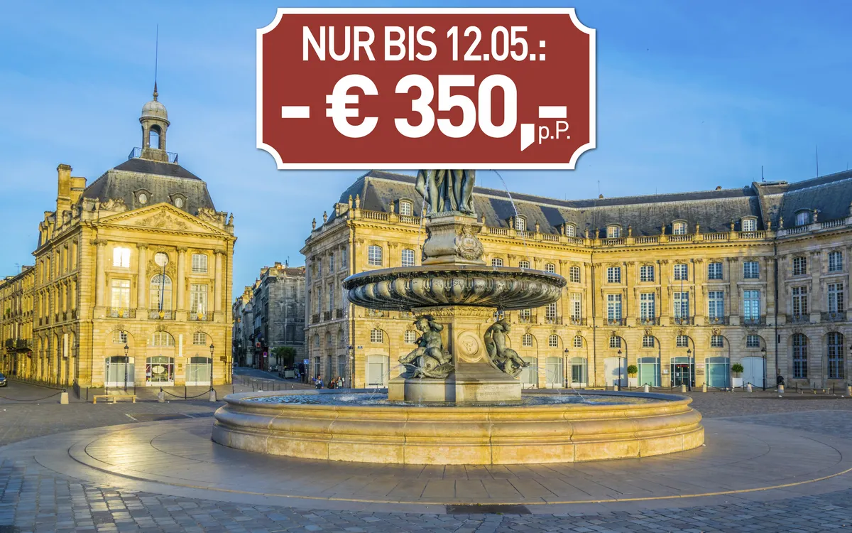 Blick auf den Place de la Bourse in Bordeaux, Frankreich