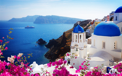 Dorf Oia auf Santorini, Griechenland