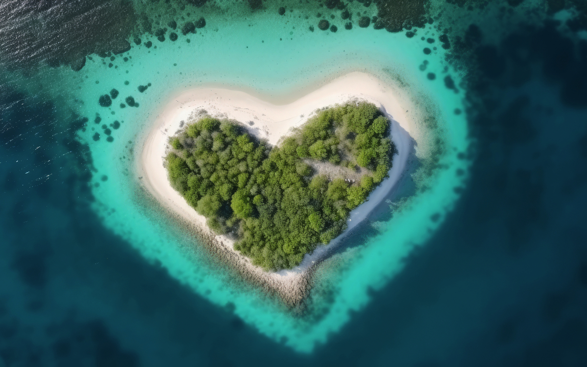herzförmige Insel