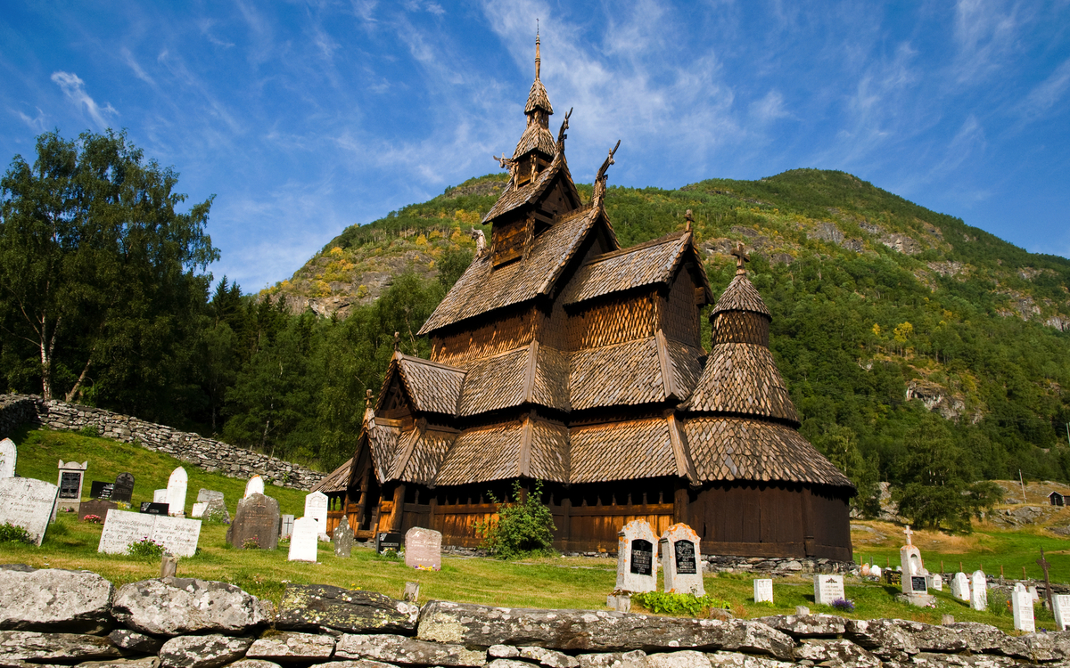 Stabkirche in Borgund, Norwegen