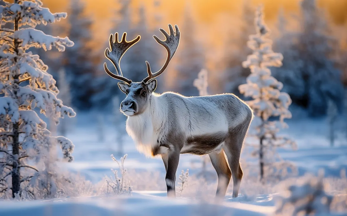 Rentier in Lappland, Finnland