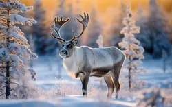 Rentier in Lappland, Finnland