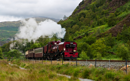 Dampflokomotive in Snowdonia