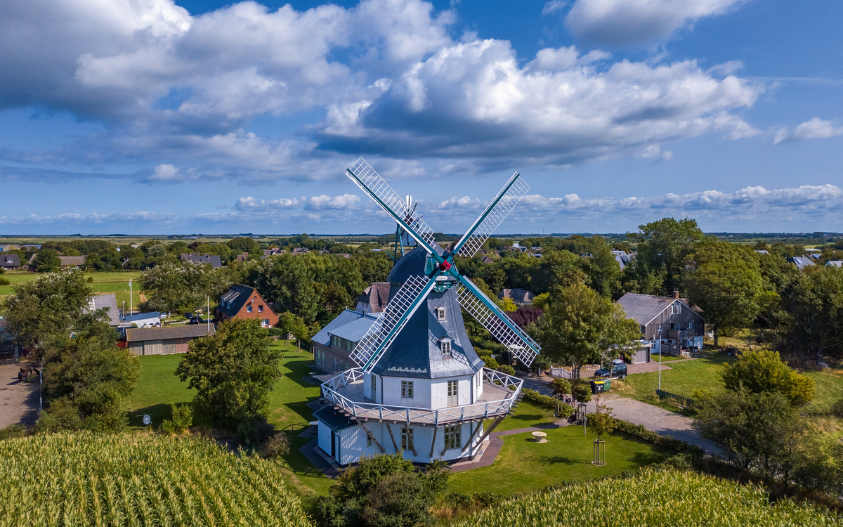 Windmühle von Borgsum auf der Insel Föhr