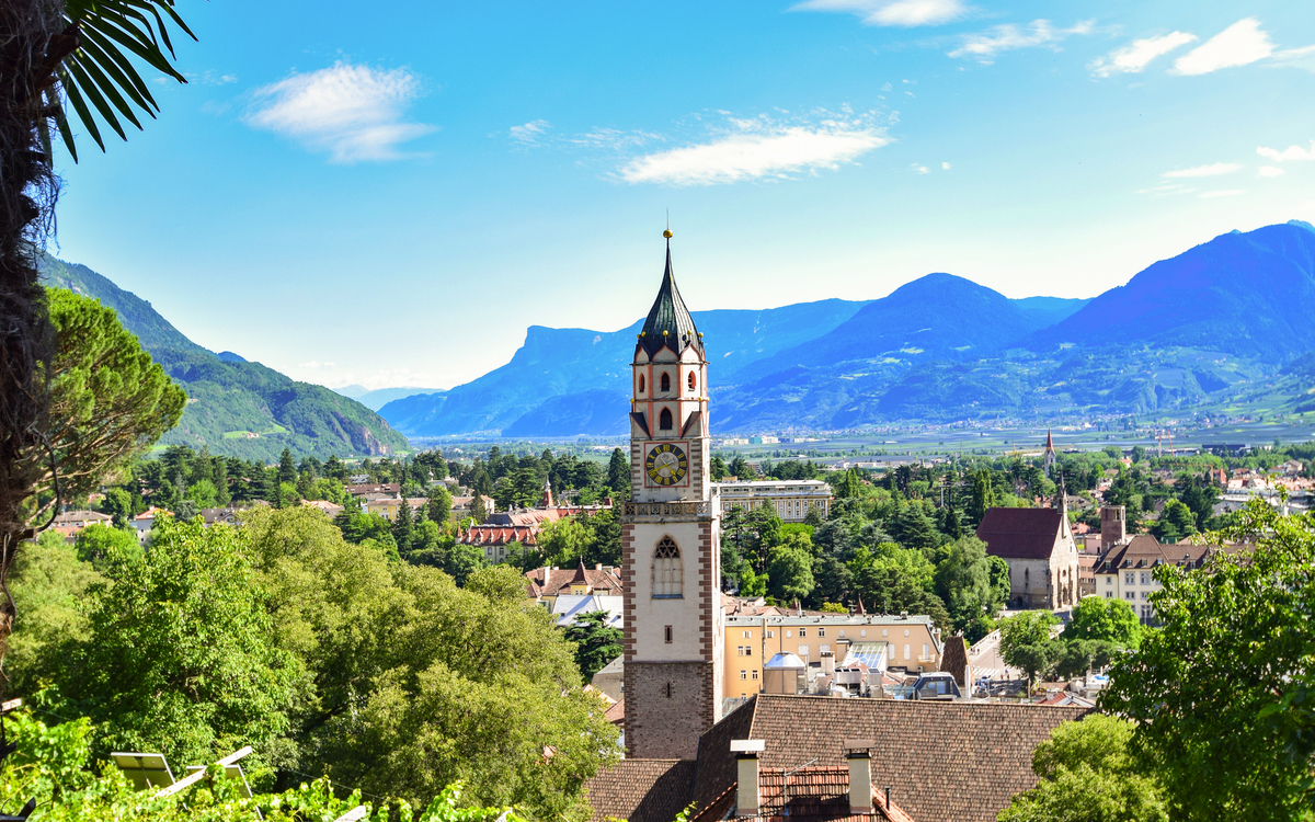 Aussicht auf Meran vom Tappeinerweg