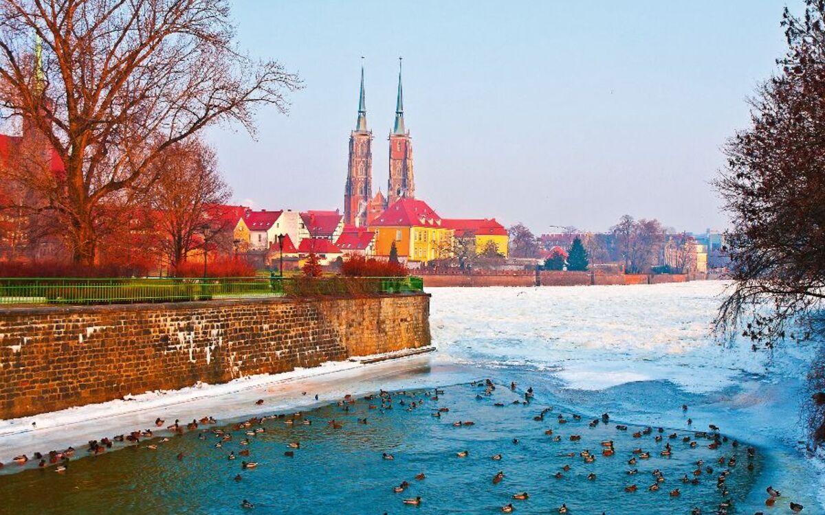 Breslau Winterpanorama Dominsel