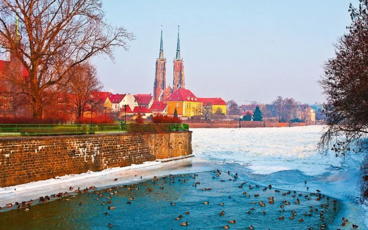 Breslau Winterpanorama Dominsel