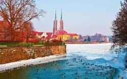 Breslau Winterpanorama Dominsel