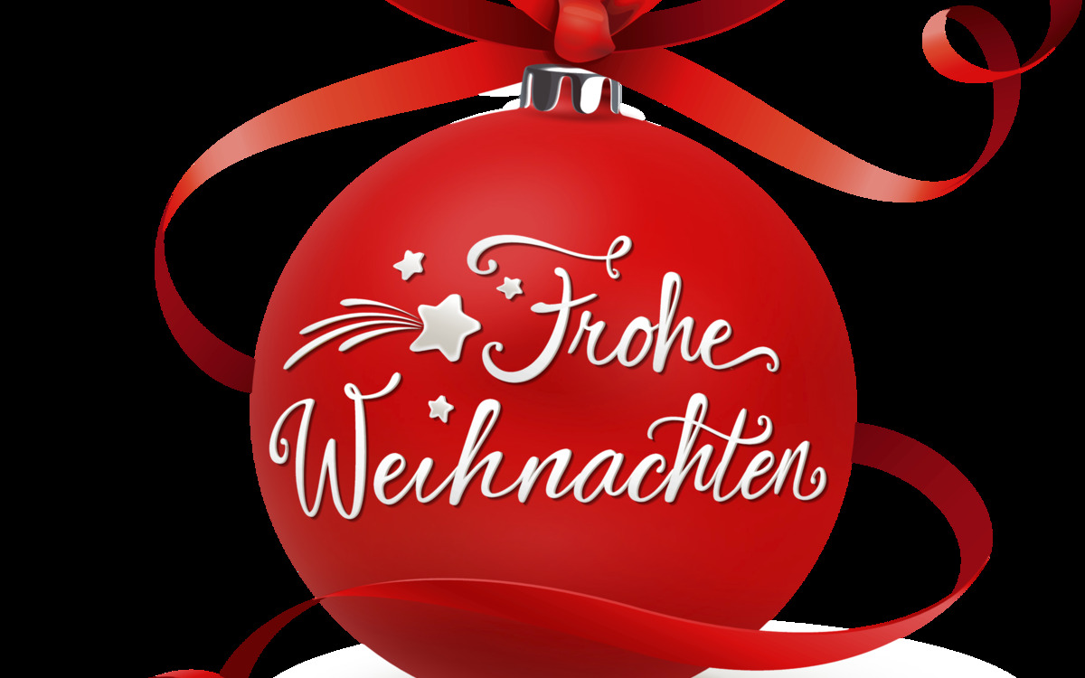 Christbaumkugel mit Schleifenband - Frohe Weihnachten