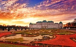 Belvedere Garten Wien, Blick auf den Oberen Palast