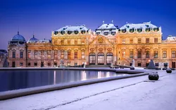 Palast Belvedere in Wien im Winter