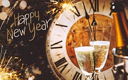 Frohes neues Jahr-Grußkarte mit Champagner