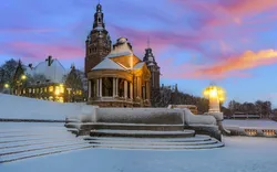 Haken-Terrassen in Stettin in winterlicher Landschaft