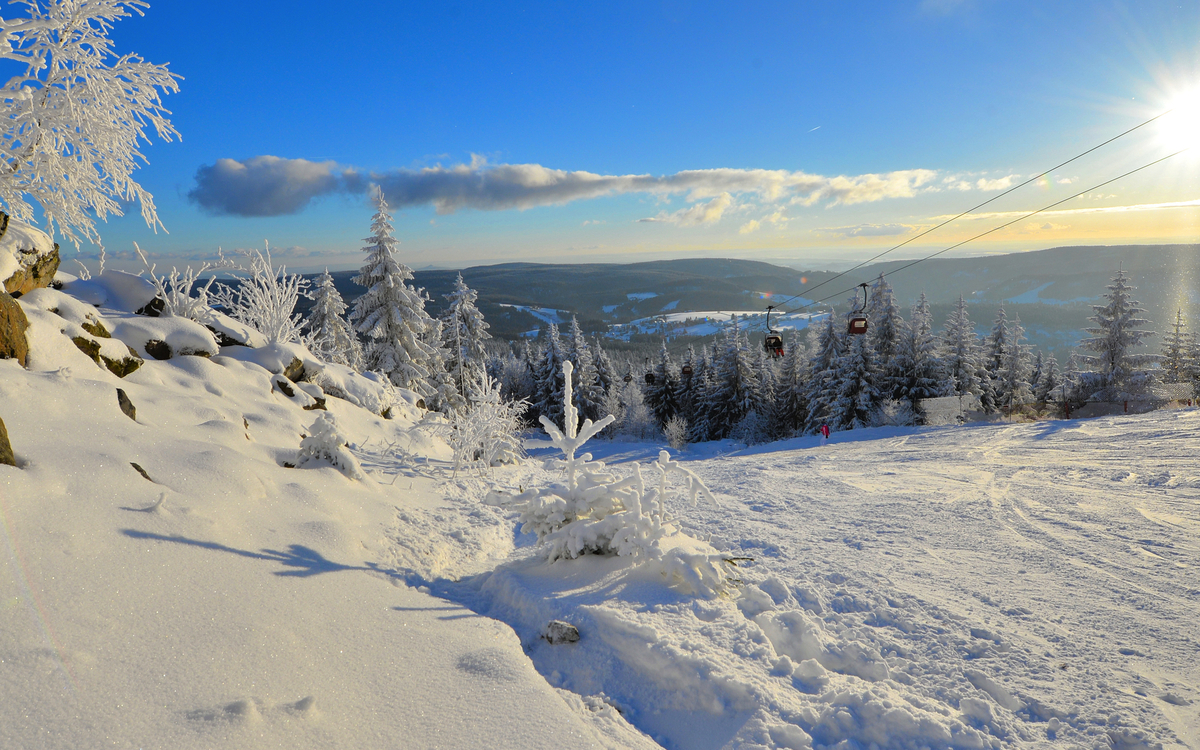verschneite Landschaft am Ochsenkopf