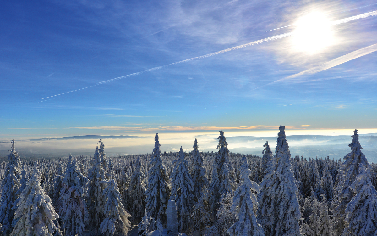 verschneite Landschaft am Ochsenkopf