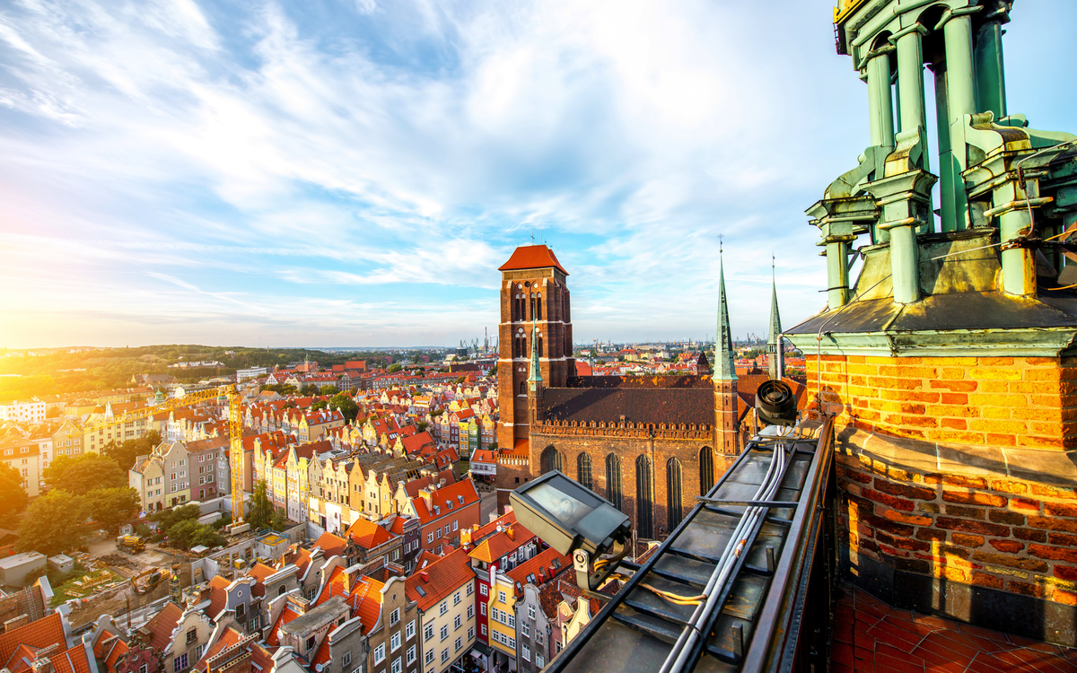 Blick auf die Marienkirche von Danzig in Polen