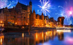 Feuerwerk über der Danziger Altstadt