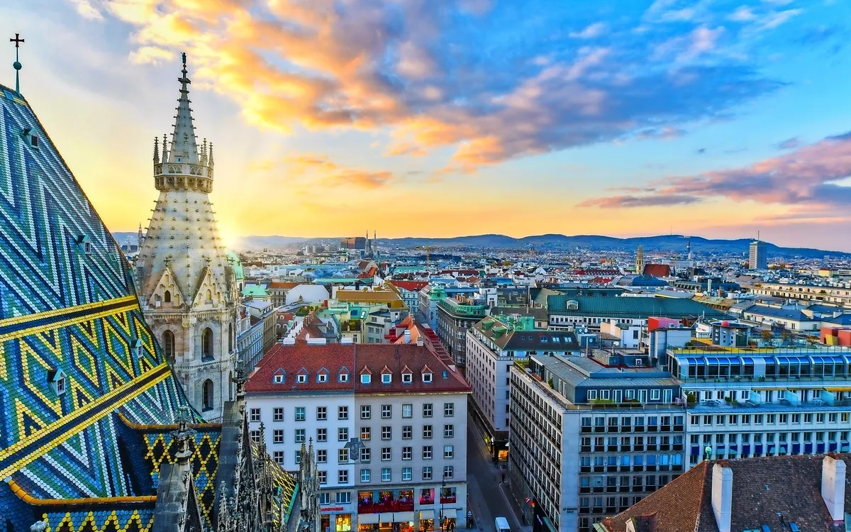 Blick vom Stephansdom über Wien