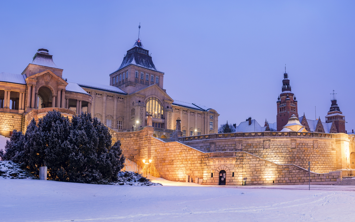 Hakenterrasse und Nationalmuseum in Stettin, Polen