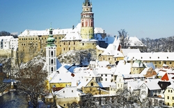 Cesky Krumlov im Winter, Tschechische Republik
