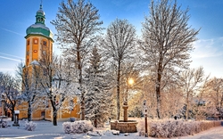 Kirche St. Laurentius Horní Blatná im Erzgebirge