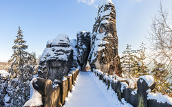 Basteibrücke im Winter
