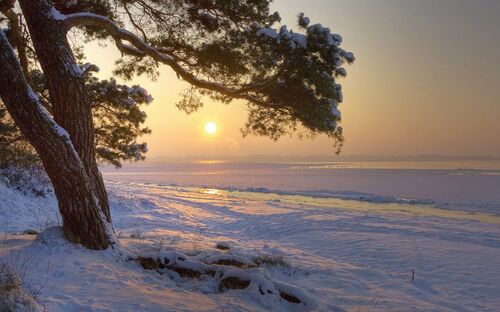 Winterabend am Strand