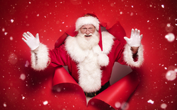 Weihnachtsmann auf rotem Hintergrund