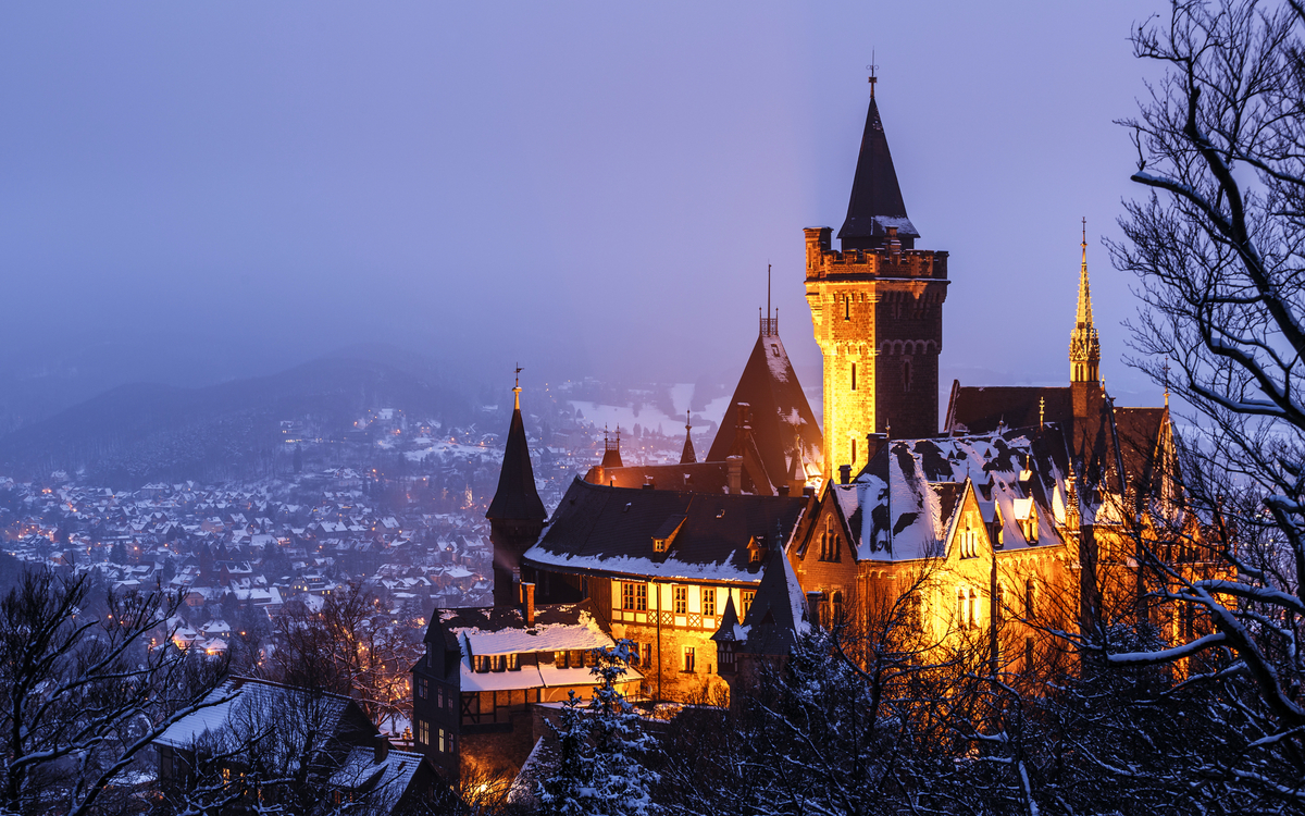 Schloss in Wernigerode im Winter