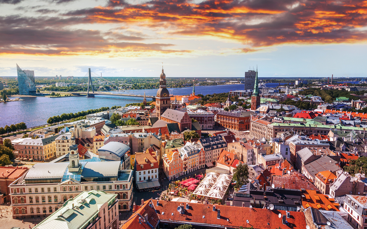 Panoramablick vom Rigaer Dom auf die Altstadt von Riga