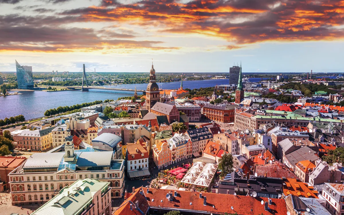 Panoramablick vom Rigaer Dom auf die Altstadt von Riga