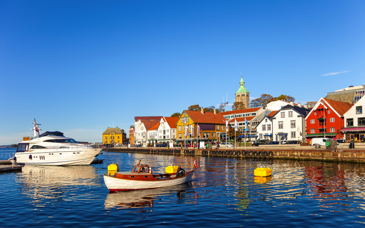 Blick auf die Innenstadt von Stavanger in Norwegen