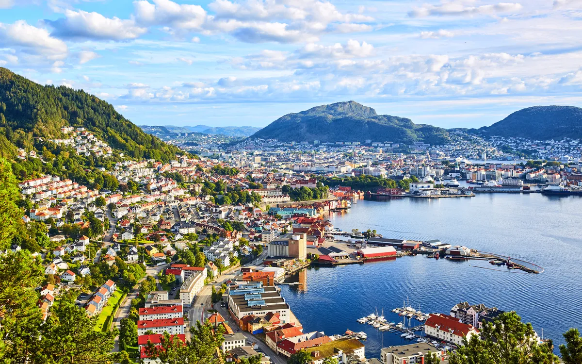 Bergen vom Berg in Sandviken aus gesehen