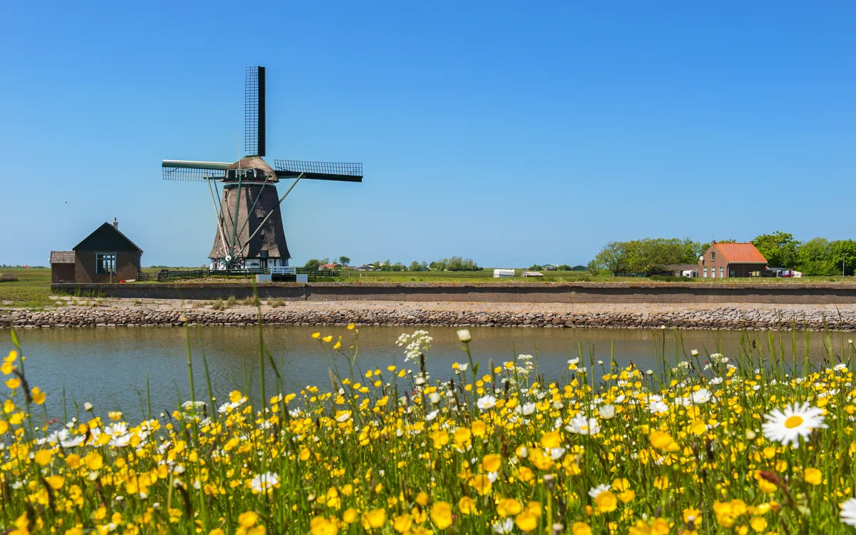 Windmühle auf der niederländischen Insel Texel