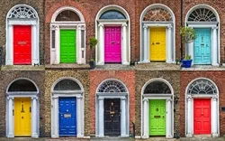 Türfassaden in Dublin, Ireland