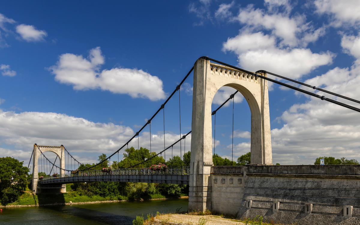 Hängebrücke über die Loire in Chalonnes-sur-Loire, Frankreich