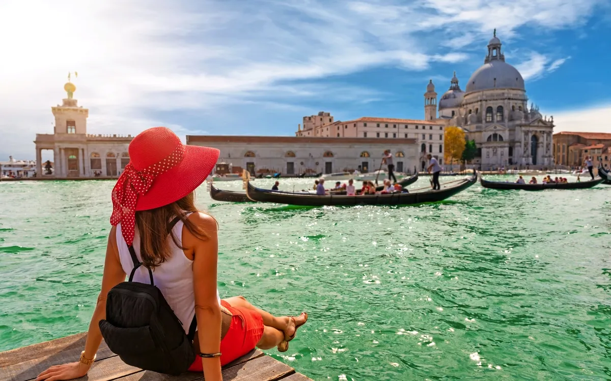 Blick auf Basilica Santa Maria della Salute in Venedig, Italien