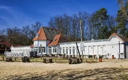 altes Badehaus von Bad Saarow im Winter