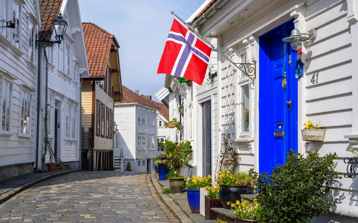 Straßen und Gebäude der Altstadt von Stavanger