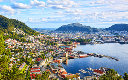 Bergen vom Berg in Sandviken aus gesehen