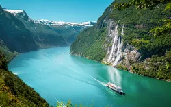 Sieben-Schwestern-Wasserfall im Geirangerfjord, Norwegen