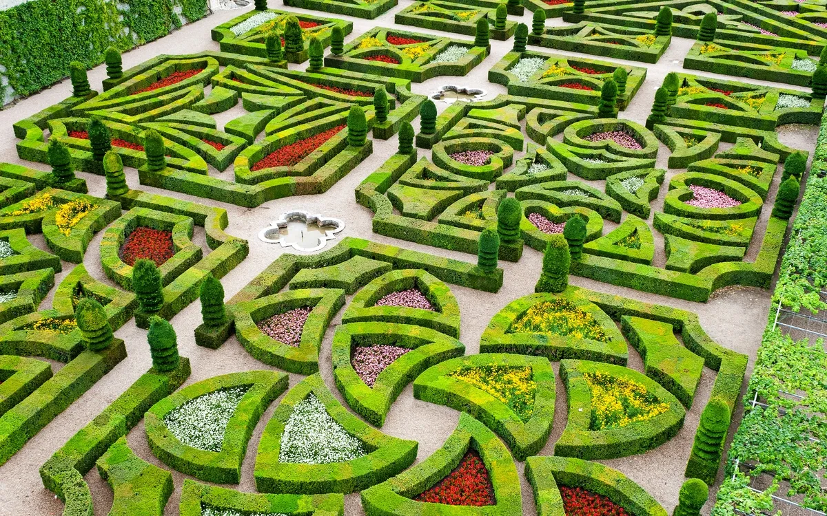 Schlossgärten von Villandry in der Loire Frankreich
