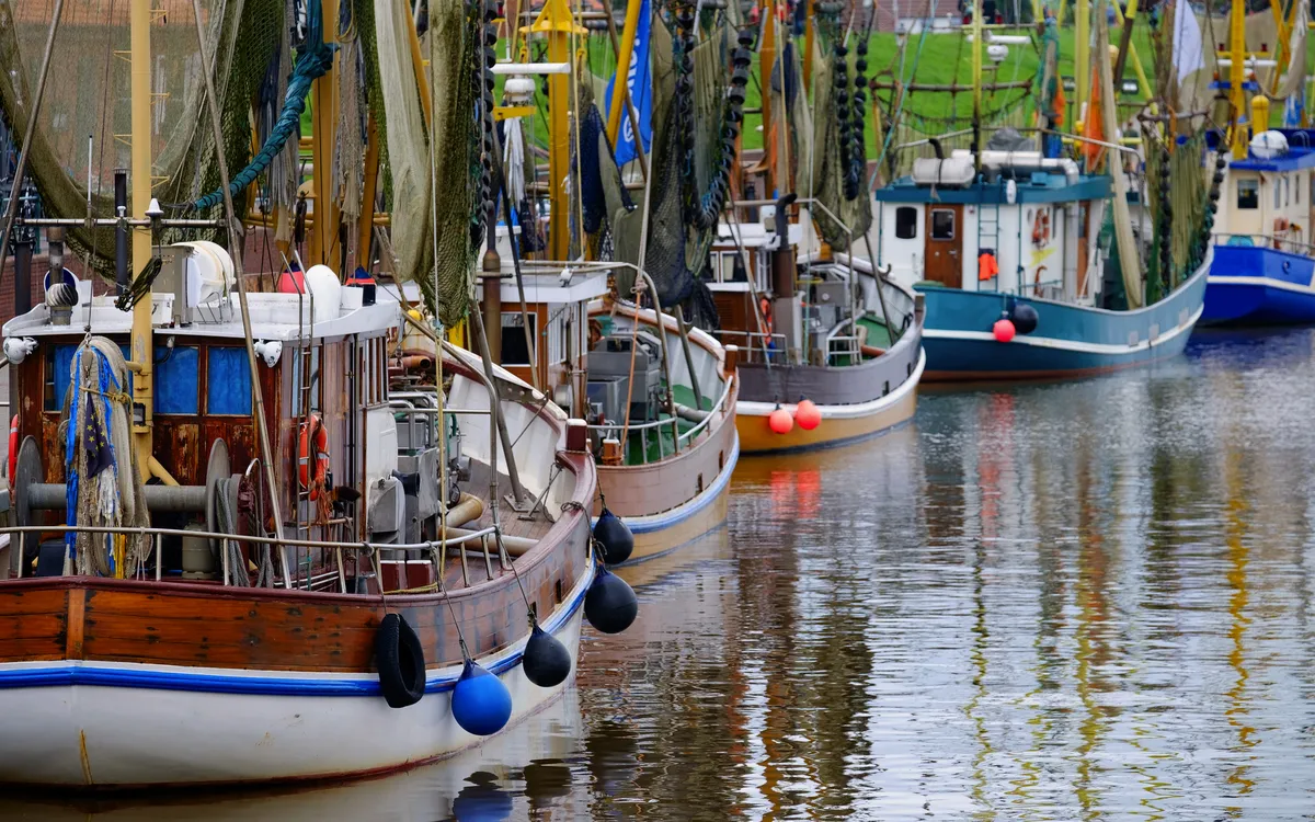 Krabbenkutter im Hafen von Greetsiel