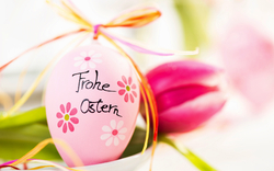 Osterdekoration - Osterei mit Tulpe
