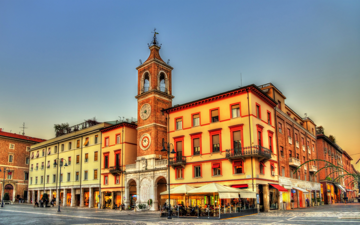 Piazza Tre Martiri in Rimini, Italien