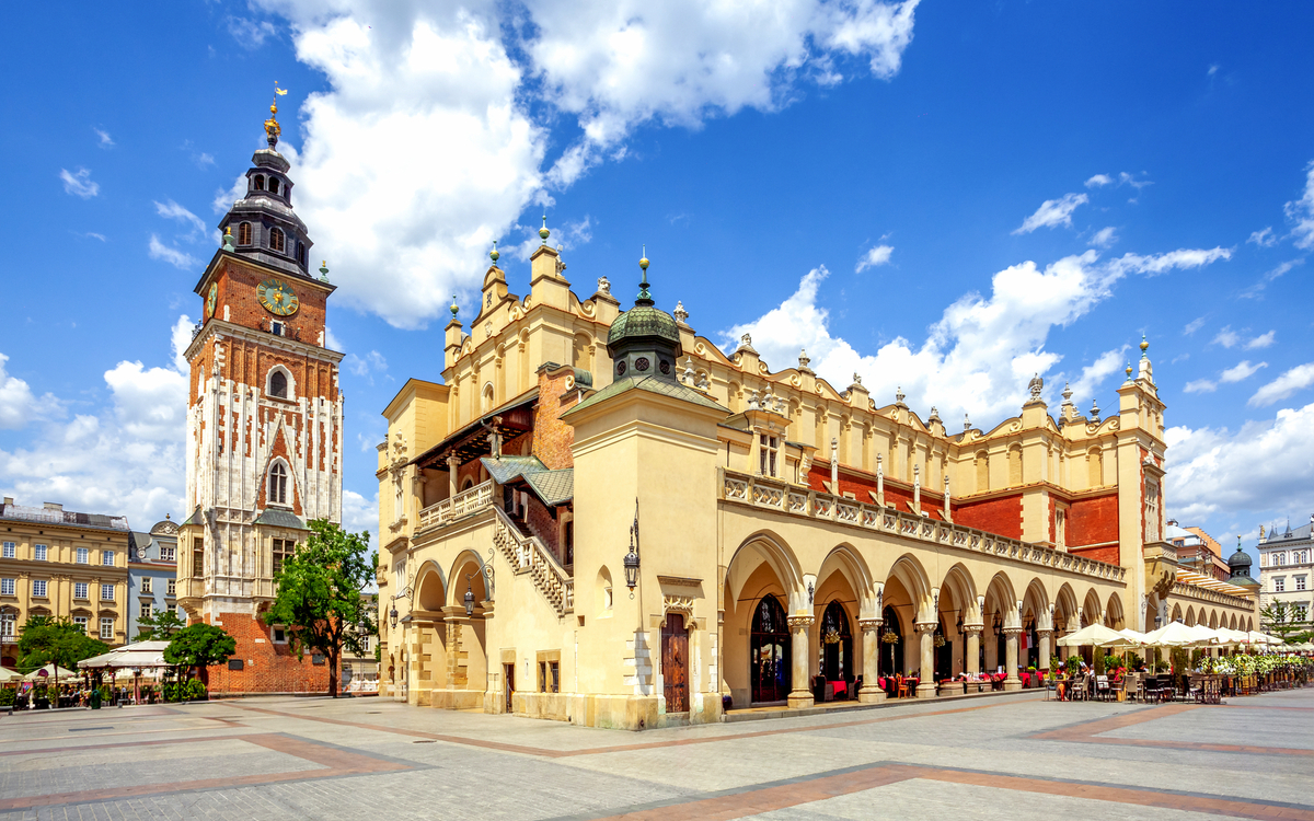 Rathausturm in Krakau, Polen 