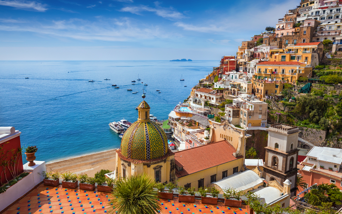Positano an der Amalfiküste in Kampanien